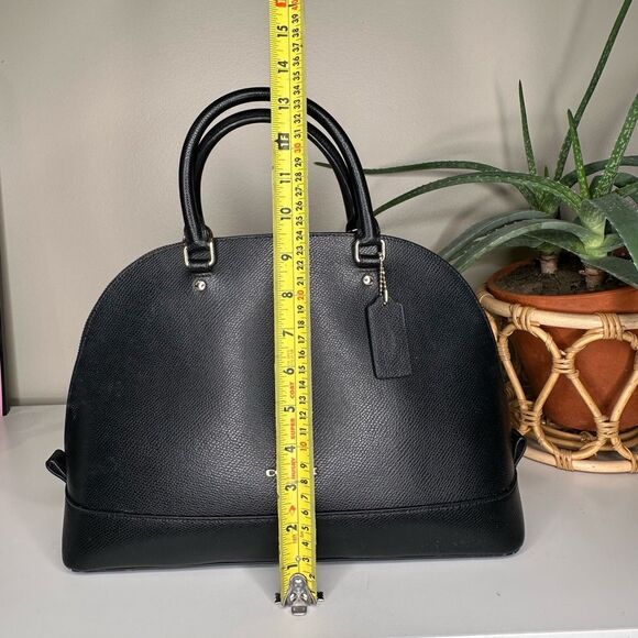 Coach Sierra Satchel Black Crossgrain Leather Dome Bag Gold Hardware Top Handle - Picture 12 of 14